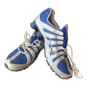 NIKE SHOX sneakers size15 Retro Silver & Blue Like new